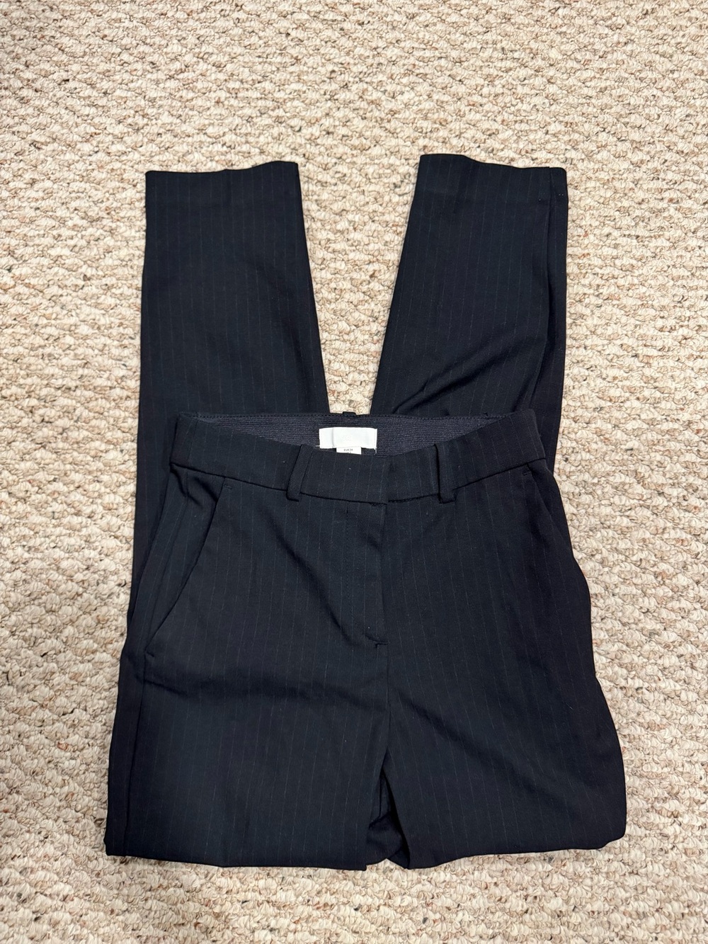 H&M women Black Pinstripe Trousers